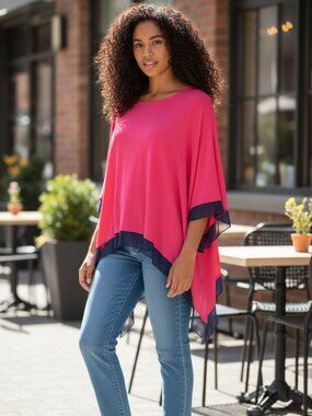 The Look blouse by Get it love it list it. Barbie pink long sleeve chiffon trim